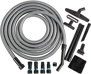 Cen-Tec Systems 95292 30 Ft. Home and Shop Vacuum Hose with Expanded Multi-Brand Power Tool Dust Collection Adapter Set and Full Attachment Kit, Black