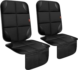 Car Seat Protector 2 Pack Car Seat Cushion Mat Thickest Padding,Waterproof 600D Fabric Car Seat Covers for Non-Slip Backing Mesh Pockets for Baby and Pet(2 Seat Protector)