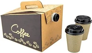 Coffee Take Out Carrier, Disposable Coffee Dispenser, Insulated Hot Cold Bulk Beverage Server - 96 oz, 12 cups - 10ct Box