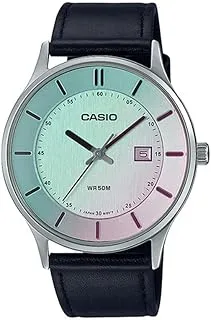 Casio Men's Watch - MTP-E605L-7EVDF Multicolor Dial, Black Band