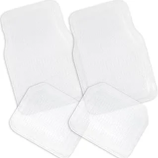 Zone Tech All Weather Full Rubber Clear Car Interior Floor Mats â€“ 4-Piece Set Clear Heavy Duty Car Interior Floor Mats