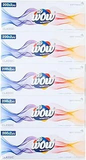 WOW Facial Classic 200 x 2 ply Tissue - 5-Box