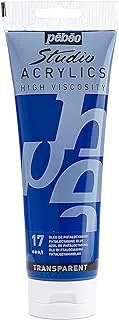 PEBEO Studio Acrylics High Viscosity, Fine Acrylic, 250 ml - Phthalocyanine Blue,169-017