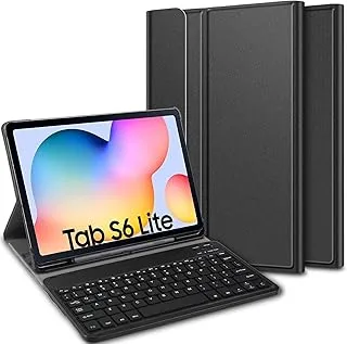 AWH Keyboard Case for Samsung Galaxy Tab S6 Lite 10.4'' 2020 Model SM-P610 SM-P615, Detachable Wireless Bluetooth Keyboard Case with [Secure S Pen Holder] Black