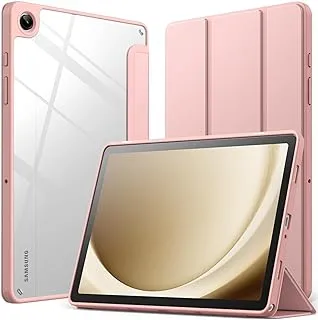 AWH Case for Samsung Galaxy Tab A9+ / A9 Plus 11-Inch 2024 - Clear Transparent Hard PC Back, Slim Tablet Cover with Auto Wake/Sleep Feature - Stylish Protection for Your Tablet (Rose Gold)