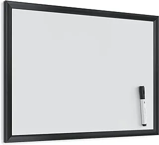 U Brands Magnetic Dry-Erase Board, 24 X 18 Inches, Black Wood Frame