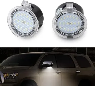 Gempro LED Side Mirror Lights Puddle Lamp Assembly for 2007-2019 Toyota Tundra, 2008-2019 Toyota Sequoia, 6000K White