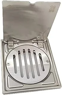 Biella Stainless Steel Matt Finish Floor Grating Bathroom Floor Drain with Removable Top Cover 110x120mm