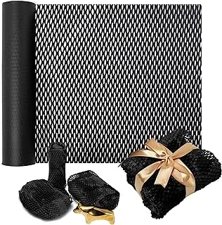 Honeycomb Packaging Wrap Paper [50 CM x 20 Metres] Wrapping Paper Roll, Thick Stress Proof Wrap for Packing Gifts, Eco Friendly Black Paper Roll For Moving, Packaging And Shipping -1 Roll