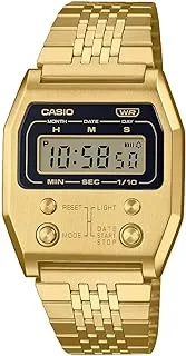 Casio Unisex Watch - A1100G-5DF Gold Dial, Gold Band