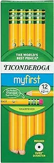 Ticonderoga My First Wood-Cased Pencils, Pre-Sharpened, 2 HB, Yellow, 12 Count