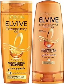 L'Oreal Paris Elvive Extraordinary Oil Shampoo 400ml + Conditioner 360 ml - for Normal to Dry Hair