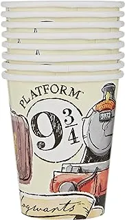 Unique 23566 Paper Cups-266 ml- Harry Potter Party-Pack of 8, Multicolour