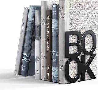 Book Ends - Decorative Metal Book Ends Supports for Bookrack Desk,Books, Unique Appearance Design,Heavy Duty