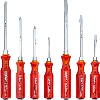 7Pcs Demolition Screwdriver Set R'deer CR-V Strong Magnetic Slotted Phillips Demo Driver Impact Kit Chiselling and Loosening Seized Screws