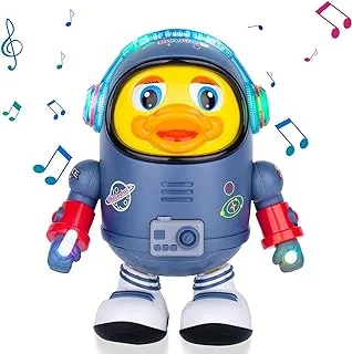 Fitto Space Duck, Electric Toys with Lights and Sounds, Moving Walking Dancing Toys for Toddlers