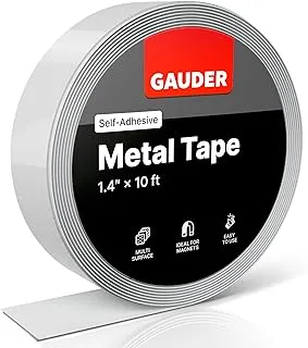 GAUDER Self-Adhesive Metal Tape | Thin Metal Strips for Magnets, Tonies® Figures & Shelves | Ferrous Tape (10 ft)