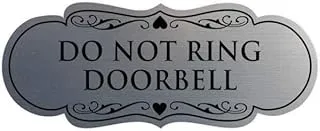 BPA® Designer Do Not Ring Doorbell Sign, Small, Brushed Silver