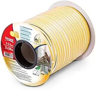 Beorol Self Adhesive Sealing Strip Door and Window White 2x50M D-profile