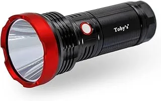 Toby’s Rechargeable LED Flashlight – 2500 Meters Long Range – SST40 LED 2000 Lumen Bright Powerful Torch Light – High Strength Aluminium Alloy – Long Lasting Battery Life