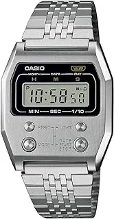 Casio Unisex Watch - A1100D-1DF Silver Dial, Silver Band