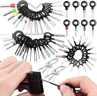 Vignee 60pcs Terminal Removal Tool kit,Pins Terminals Puller Repair Tools for Car Pin Extractor Electrical Wiring Crimp Connectors,Key Extractor Depinning Tool Set