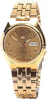 Seiko Series 5 Automatic Gold Dial Men's Watch SNKL64, Black, Modern