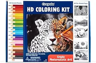 Crayola - HD Coloring Kit | 30 Colored Pencils & 20 Premium Coloring Pages