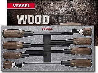 VESSEL No.3308EVA WOOD-COMPO Non-Slip Tang-Thru Screwdriver 8PC.Set