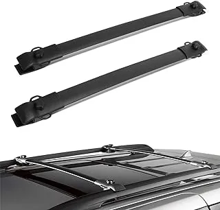 DNA Motoring PT-ZTL-8071 Pair OE Style Aluminum Car Roof Rail Cross Bars Cargo Carrier,Black