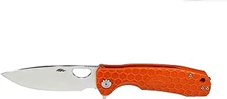 Honey Badger Satin Drop Point Flipper Knife, Large, Orange