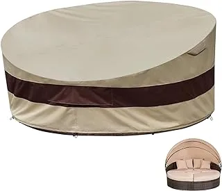 YANGSHILEI Round Daybed Covers Outdoor Waterproof, 88 inch Round Canopy Sofa Bed Cover,Two-Tone Patio Sofa Covers with Taped Seam and Air Vent