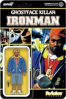 Super7 Ghostface Killah (الرجل الحديدي) - شخصية Ghostface Killah مقاس 3.75 بوصة مع ملحقات ومقتنيات الهيب هوب والألعاب القديمة