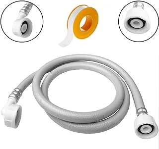 Biella™ Universal Washing Machine Dishwasher Straight End Inlet Pipe And Teflon Tape. (200CM)