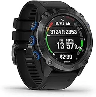 GARMIN DESCENT MK2I، تيتانيوم كربون رمادي DLC مع حزام أسود