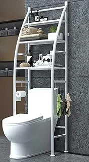 ECVV 3 Tier Over The Toilet Storage Rack Rust-Free & Sturdy Metal Toilet Rack No Drill Over Toilet Shelves For Commode storage, Bathroom Space Saver, Toilet Organizer (White)