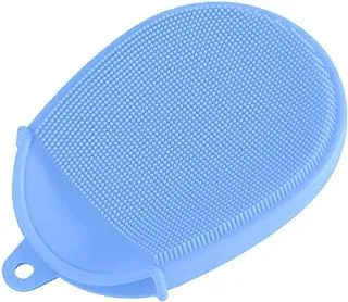 ECVV Baby Silicone Bath Brush, Comfortable Skin-Friendly Exfoliator, For Shampoo, Scrub, Massage, Descaler Blue