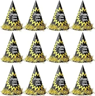 KatchOn, Happy New Years Hats 2024 - Pack of 12, Gold Foil Tassel | New Years Eve Party Hats, Happy New Year Decorations 2024 | New Years Party Hats, NYE Decorations | New Year Eve Party Supplies 2024