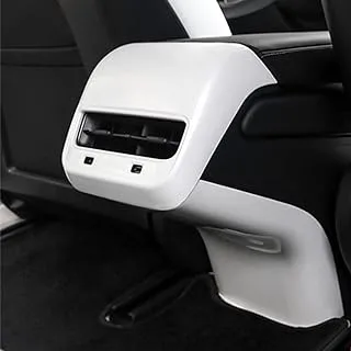 FASTCHE Rear Air Outlet Vent Trim Cover for Tesla Model 3 & Model Y Center Console Armrest Air AC Vent Trim for Tesla Accessories (White)