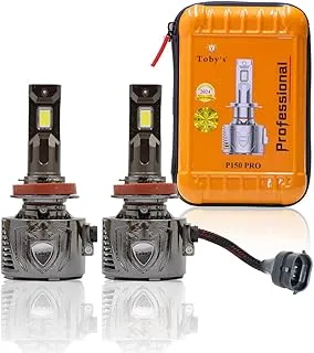 Toby’s New Led P150 Pro H11 2 Pieces 300W Original Tested LED Headlight Bulb Power Assembly with 30000 Lumens,150W/Piece and 15000Lumes/Piece Xtreme Bright Diamond White Color With Temperature 6500K