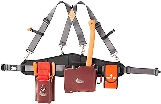 Weaver Leather Logging Belt Kit - Loggingbelt, Suspenders, Axe Pouch, Wedge Pouch, and First Aid Pouch - Adjustable Belt Fits Waist Sizes 30