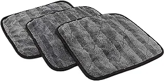 The Rag Company - The Gauntlet Drying Towel (3-Pack) 70/30 Blend Korean Microfiber, Designed to Dry Vehicles Faster, More Thoroughly & More Gently Than Others, 900gsm, 12in x 12in, Grey