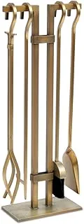 Pilgrim Home and Hearth 18086 Sinclair Fireplace Tool Set, Burnished Brass, 20 Pounds