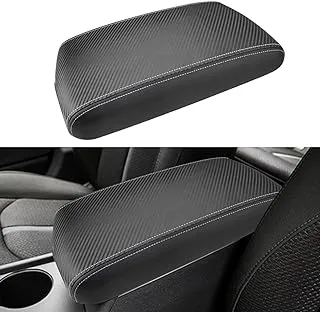 INTGET Car Center Console Armrest Cover for Kia Optima 2016 2017 2018 2019 2020 Leather Middle Console Arm Rest Box Lid Seat Cover Protector Cushion Saver (Carbon Fiber Texture), IN-103858