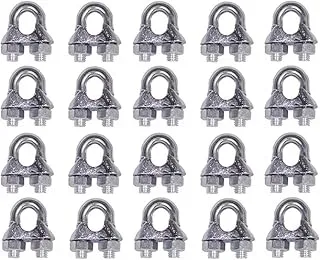 Biella 20pcs Wire Rope Cable Clip Clamp U Bolt Saddle Fastener (3 Mm)