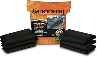 Quick Dam QD1224-6 Water Activated Flood Bags 1ft x 2ft, 6-Pack, Black