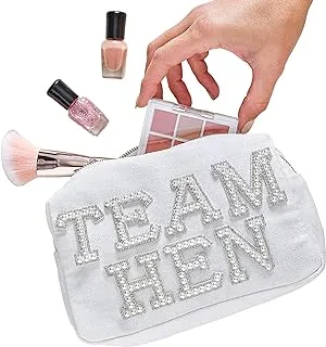 Ginger Ray Embellished Faux Pearls Team Hen Make-up Cosmetic Bag Party Accessory 20cm x 12cm