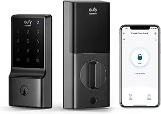 eufy Security Smart Lock C210، قفل باب دخول بدون مفتاح 5 في 1، قفل WiFi مدمج، قفل باب ذكي، لا يتطلب جسر، سهل التركيب، لوحة مفاتيح تعمل باللمس، جهاز تحكم عن بعد في التطبيق، شهادة BHMA