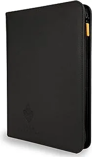 - 9 Pocket Premium Black Binder with Zipper for 360 Cards - Side Loading Pockets for Trading Card Games TCG (Black)