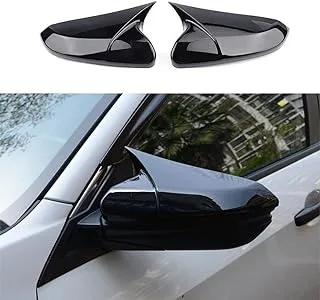 Rifoda for Civic car Door Side Mirror Cover Trims ABS Material for Honda 10th gen Civic 2016 2017 2018 2019 2020 2021-Bright Black